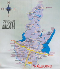 Cartina della provincia di Brescia.